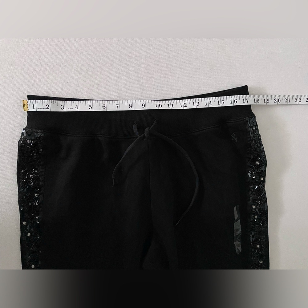 SET POLO RALPH LAUREN Embellished Logo French Terry Hoodie Jogger L Black bling - Picture 14 of 17